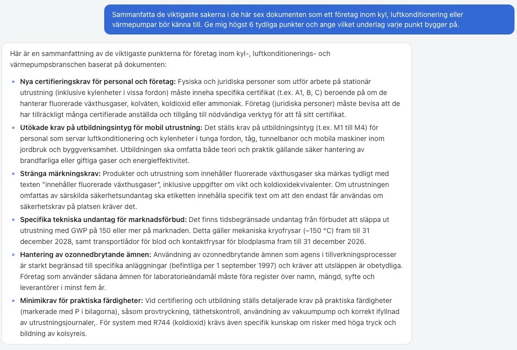 IntelliSearch sammanfattar sex EU-regelverk i sex punkter med underlag